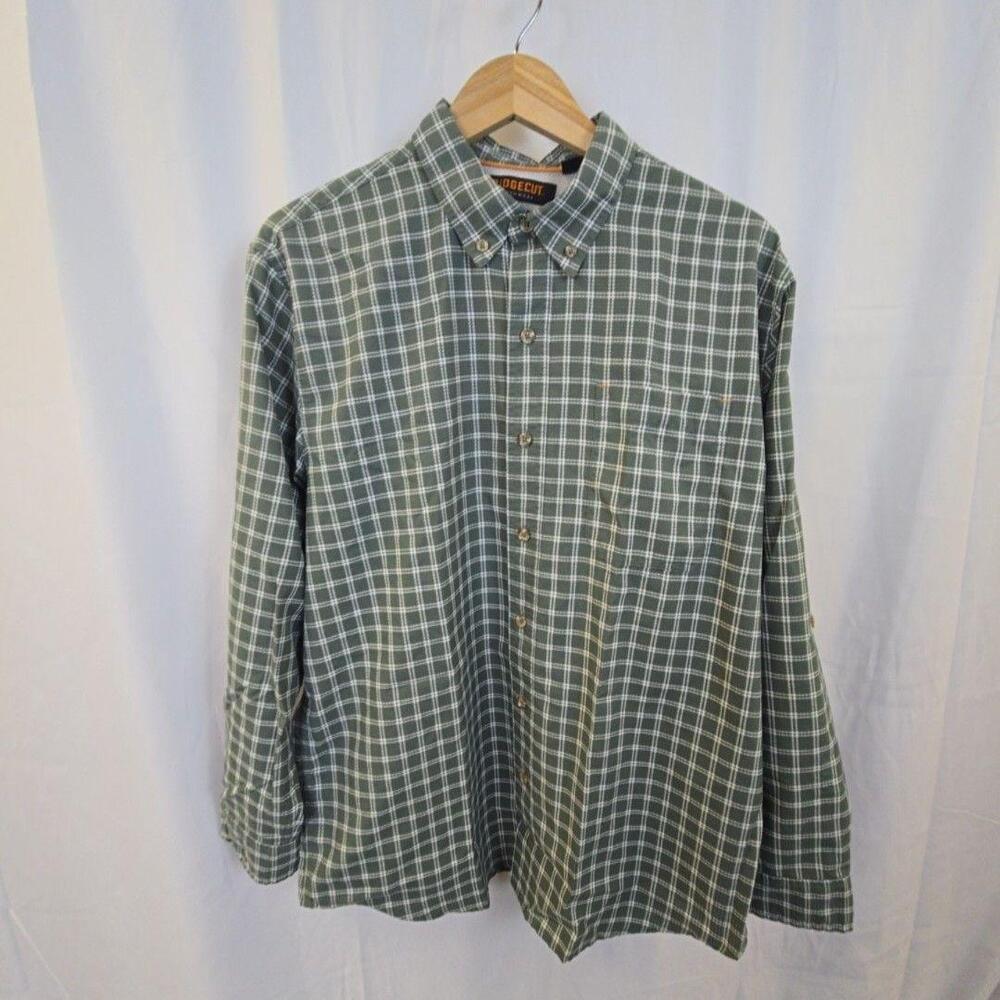 Ridgecut Shirt Mens Large Green Check Button Down Long Sleeve Lined Workwear